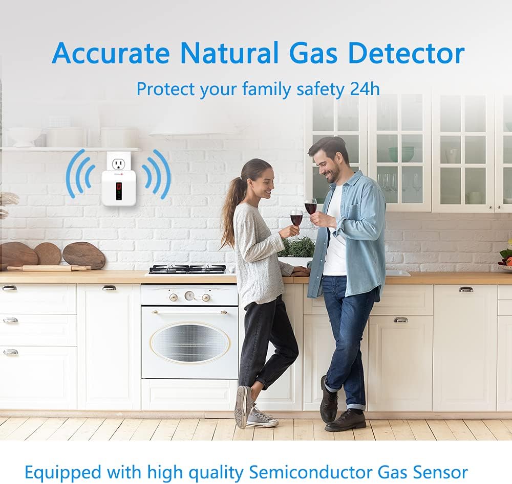 Natural Gas Detector, Plug-in Propane Natural Gas Leak Detector for Home  Kitchen RV, Combustible & Explosive Gas Alarm for LPG, LNG, Methane 