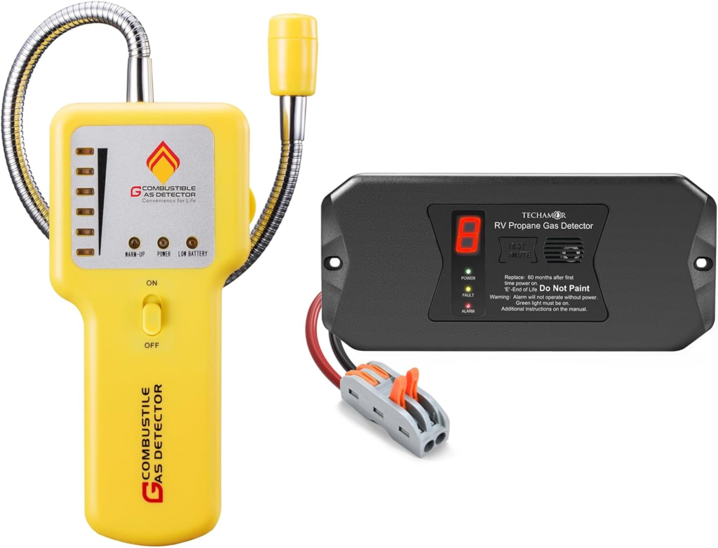 Techamor Y201 Gas Leak Detector + R501 RV Gas Leak Detector Bundle