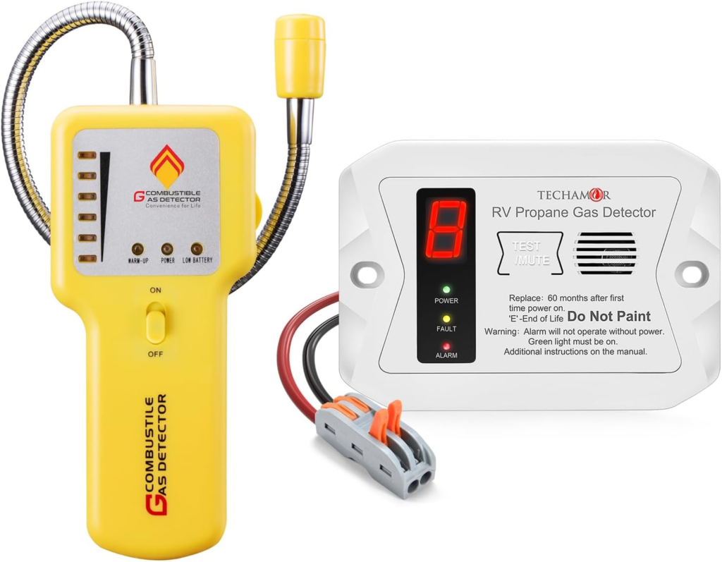 Techamor Y201 Gas Leak Detector + R501 RV Gas Leak Detector Bundle